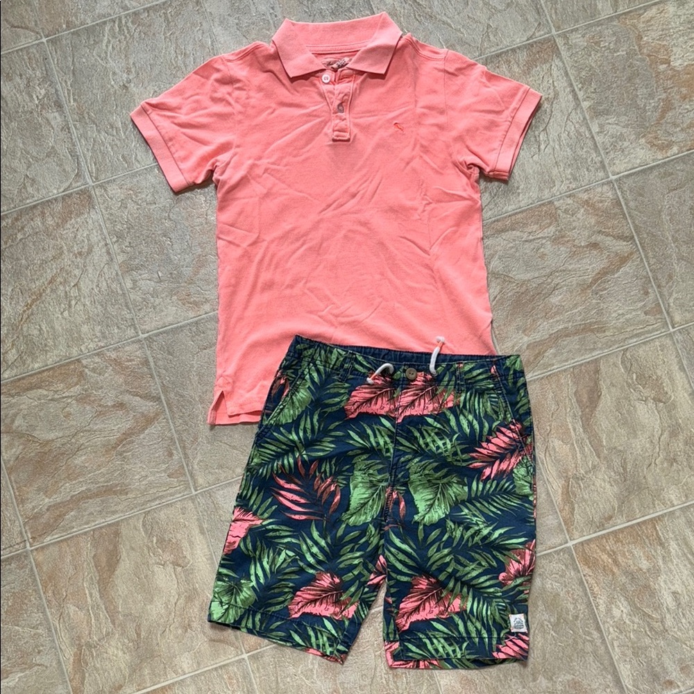 H&M Kids Matching Set - Coral and Tropical Green